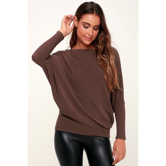Lulus Other - Lulu’s erla Washed Plum Purple Dolman Sleeve Sweater Top
